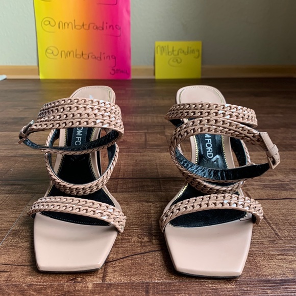 Tom Ford woven strappy fiber open toe tan sandals - Picture 2 of 16